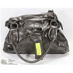 WOMENS METALLIC GREY SHOULDER BAG / PURSE
