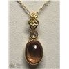 Image 2 : 32) 14KT GOLD SAPPHIRE & DIAMOND PENDANT NECKLACE