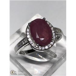 33) STERLING SILVER RUBY RING SIZE SIZE 8.75
