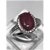 Image 1 : 33) STERLING SILVER RUBY RING SIZE SIZE 8.75