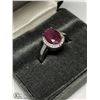 Image 2 : 33) STERLING SILVER RUBY RING SIZE SIZE 8.75