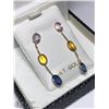 Image 2 : 34) 14KT GOLD FANCY COLOR SAPPHIRE EARRINGS