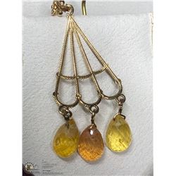 36) 14KT GOLD SAPPHIRE PENDANT