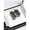 Image 2 : 40) STERLING SILVER BLUE SAPPHIRE EARRINGS