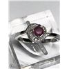 Image 1 : 41) STERLING SILVER RUBY RING SIZE 8
