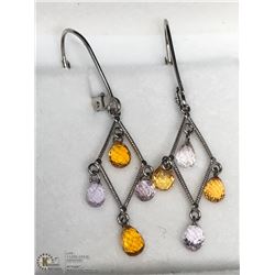 43) 14KT GOLD SAPPHIRE EARRINGS