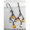 Image 1 : 43) 14KT GOLD SAPPHIRE EARRINGS