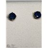 Image 2 : 46) 10KT GOLD SAPPHIRE EARRINGS