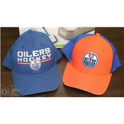 2 NEW OILERS CAPS SIZE S/M AND L/XL
