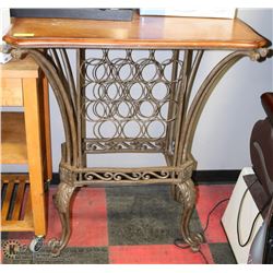 BAR HEIGHT TABLE WITH BUILT IN WINE RACK