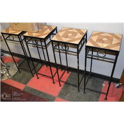 GROUP OF 4 TILE TOP END TABLES
