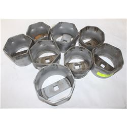 LOT OF 8 LARGE IRON U.S.A 6-POINT SOCKET DRIVES