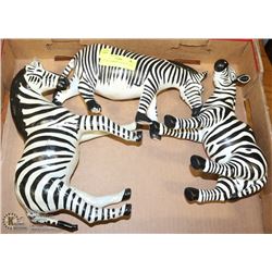 LOT OF 3 ZEBRAS -7", 8" & 10" TALL.