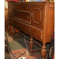 ANTIQUE OAK SIDE BOARD 66 X 23 X 37