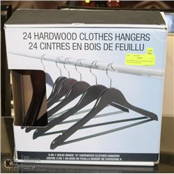 24 HARDWOOD CLOTHES HANGERS  - 3-IN-1 SOLID GRADE