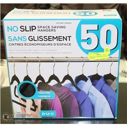 BOX OF 50 NO SLIP SPACE SAVING HANGERS
