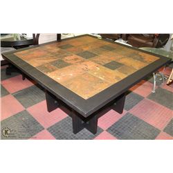WOOD & TILE TOP KITCHEN TABLE