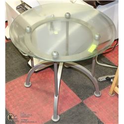 ROUND GLASS TOP END TABLE