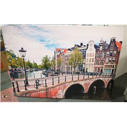 LARGE CITY SCENE CANVAS PICTURE 55 X 39