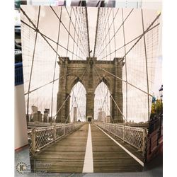 LARGE BRIDGE SCENE CANVAS PICTURE 39 X 55