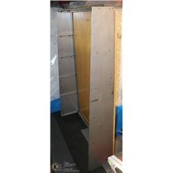 WOOD & METAL SHELF WITH GLASS SHELVES