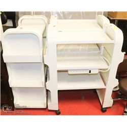 GROUP OF 3 SALON CARTS ON WHEELS