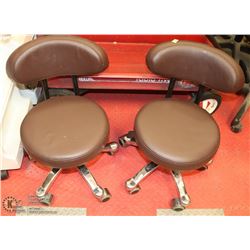 GROUP OF 2 BROWN LEATHERETTE PEDICURE CHAIRS