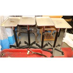 GROUP OF 4 SALON ROLLING TRAY TABLES
