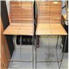 Image 1 : GROUP OF TWO METAL AND BAMBOO BAR STOOLS
