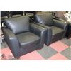 Image 1 : GROUP OF 2 BLACK LEATHERETTE SOFA CHAIRS