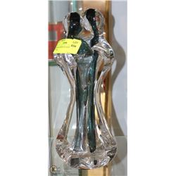 GLASS FIGURINE OF COUPLE. 11"TALL