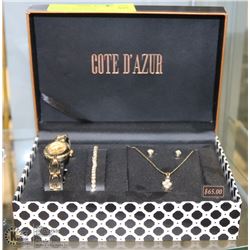 NEW COTE A'ZUR WATCH, BRACELET, NECKLACE &