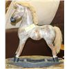 Image 1 : VINTAGE HANDMADE WOODEN ROCKING HORSE  - 17"H