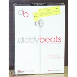 DIDDY BEATS HIGHT PERFORMANCE IN-EAR HEADPHONES.
