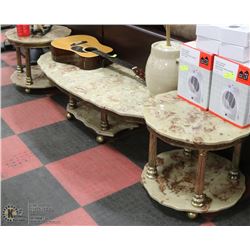 3PC ESTATE MARBLE TABLE SET