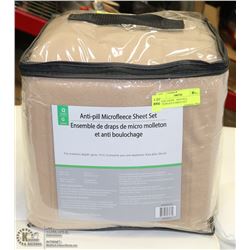 QUEEN TAUPE   ANTI-PILL MICROFLEECE SHEET SET