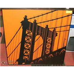 MANHATTAN BRIDGE IN RED 30 X 30