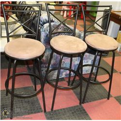 3 ROTATING SEAT BAR STOOLS. 30"