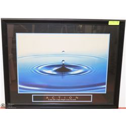 "ACTION" MOTIVATIONAL PICTURE IN FRAME 31 X 25