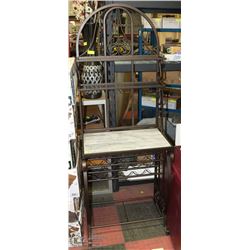 MARBLE AND CAST IRON - WINE RACK/STAND