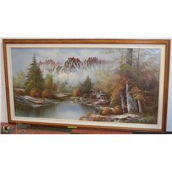 154) UNTITLED NOON AUTUMN RIVER + CABIN N.