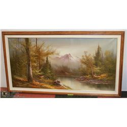 160) UNTITLED SUNSET MOUNTAIN  "HAMILTON" OIL ON