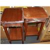 Image 1 : PAIR OF WOOD END TABLES.  14 X 17 X 30
