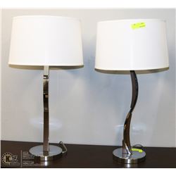 PAIR OF WOOD & METAL LAMPS.  29"