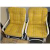 Image 1 : SET OF 2 WHITE ROCKING PATIO CHAIRS WITH YELLOW