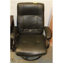 BLACK LEATHER STATIONERY SWIVEL &