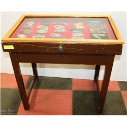 GLASS TOP SHOW CASE TABLE WITH LOCK, 18X2X29