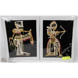 LOT OF 2 MATCHING STYLE UNFRAMED WALL ART