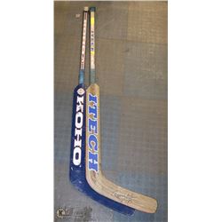 LOT OF 2 GOALIE STICKS WITH ONE TOMMY SALO