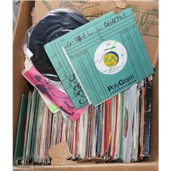 BOX OF OVER 300 ROCK AND POP 45’S